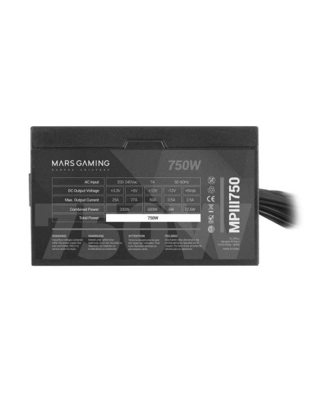 Fuente de alimentación mars gaming mpiii750/ 750w/ ventilador 12cm