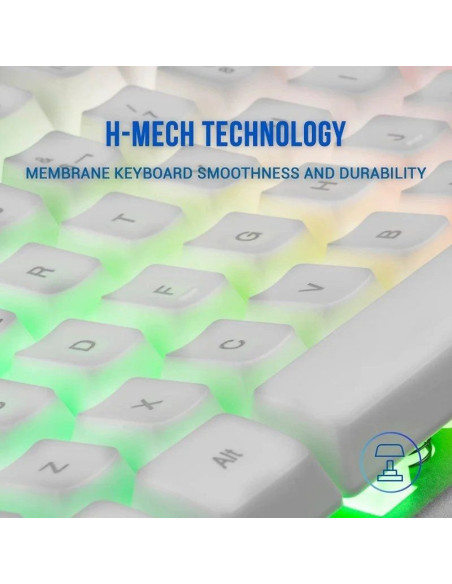 Teclado gaming semimecánico mars gaming mk220es/ blanco