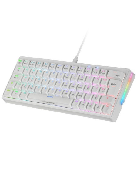 Teclado gaming mecánico mars gaming mkminipro/ switch marrón/ blanco