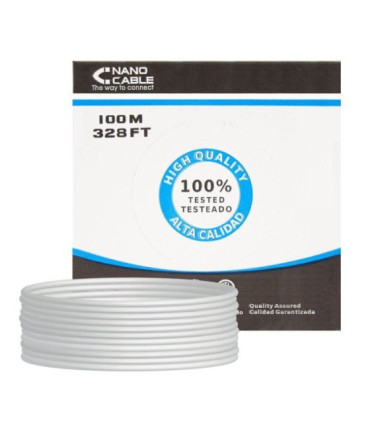 Bobina de cable rj45 ftp nanocable 10.20.0902 cat.6/ 100m/ gris