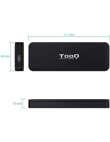 Caja externa para disco ssd m.2 nvme tooq tqe-2280b/ usb 3.1/ sin tornillos