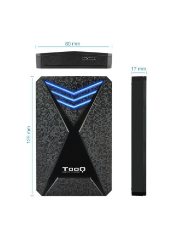 Caja externa gaming para disco duro de 2.5' tooq tqe-2550bl/ usb 3.1/ sin tornillos