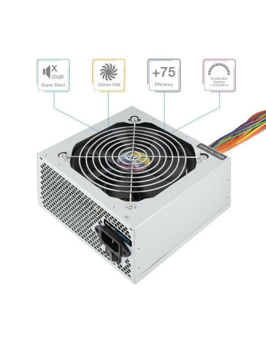 Fuente de alimentación tooq tqapolo-500sp/ 500w/ ventilador 12cm