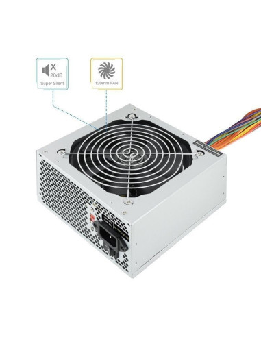 Fuente de alimentación tooq tqep-500s-int/ 500w/ ventilador 12cm