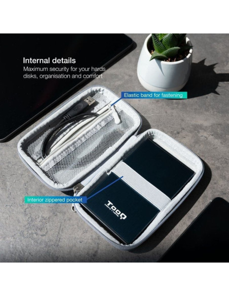 Funda para disco externo de 2.5' tooq tqbc-e2503g/ gris