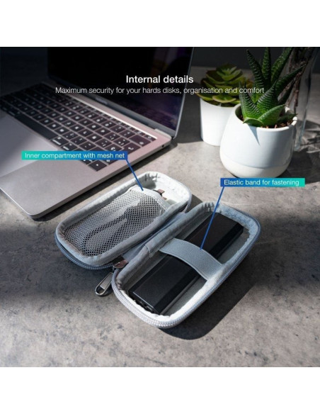 Funda para disco externo m2 tooq tqbc-m201g/ gris