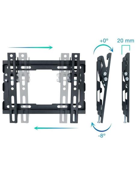 Soporte de pared inclinable tooq lp1044t-b para tv de 23-43'/ hasta 45kg