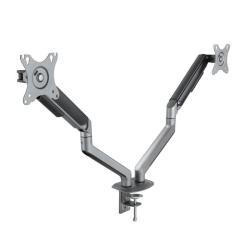 Soporte de Mesa para 2 Monitores TooQ DB4132TNR-G/ Giratorio/ Inclinable/ hasta 9kg