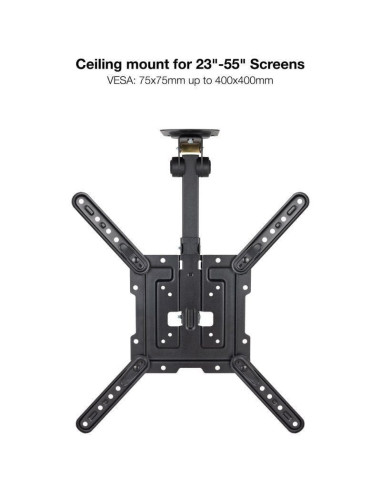 Soporte de techo giratorio/ inclinable tooq lpce1123tsli-b para tv de 23-55'/ hasta 20kg