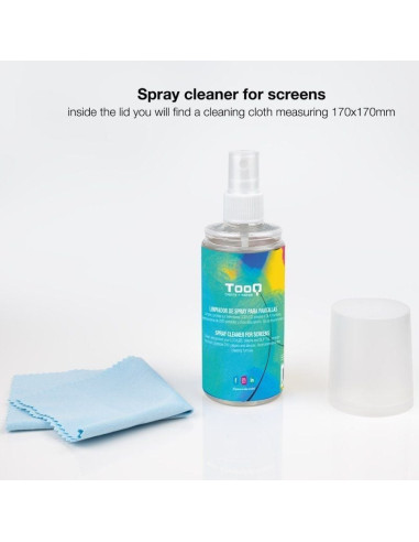 Kit limpiador de pantallas tooq tqsc0016/ spray 150ml + paño microfibra