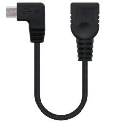 Cable USB 2.0 Nanocable 10.01.3600/ MicroUSB Macho - USB Hembra/ 15cm/ Negro
