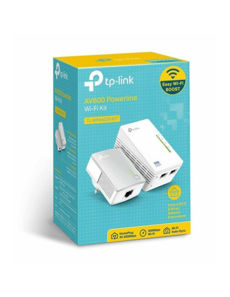 Adaptador powerline tp-link wpa4220kit 500mbps/ alcance 300m/ pack de 2