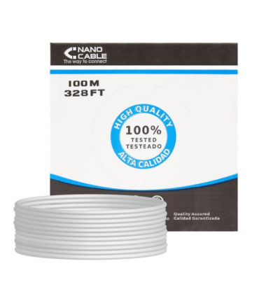 Bobina de cable rj45 utp nanocable 10.20.0302 cat.5e/ 100m/ gris