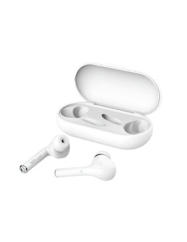 Auriculares bluetooth trust nika touch con estuche de carga/ autonomía 6h/ blancos