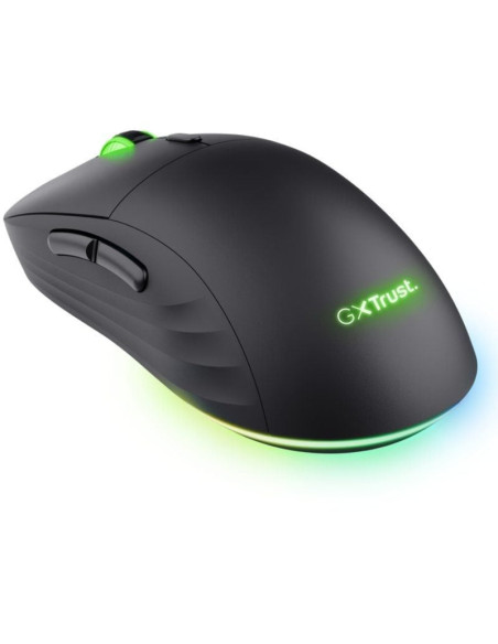 Ratón gaming inalámbrico trust gaming gxt 927 redex plus/ batería recargable/ hasta 25600 dpi