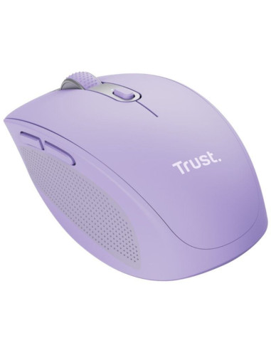 Ratón inalámbrico por bluetooth trust ozaa compact wireless/ batería recargable/ hasta 3200 dpi/ morado