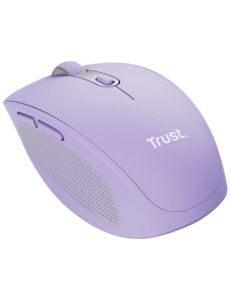 Ratón inalámbrico por bluetooth trust ozaa compact wireless/ batería recargable/ hasta 3200 dpi/ morado