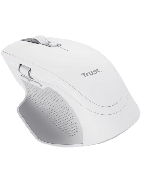 Ratón inalámbrico por bluetooth trust ozaa+/ batería recargable/ hasta 3200 dpi/ blanco