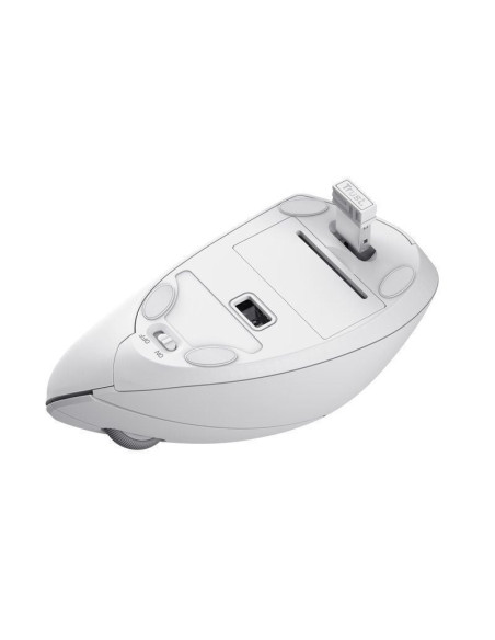 Ratón ergonómico inalámbrico trust verto/ hasta 1600 dpi/ blanco