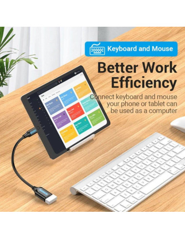 Adaptador usb 3.1 tipo-c vention ccvbb/ usb tipo-c macho - usb hembra