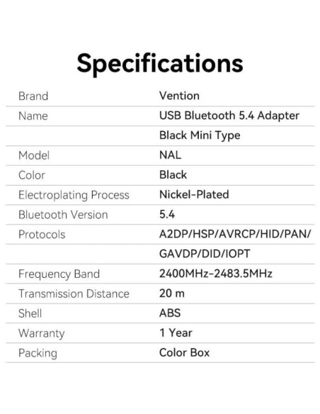 Adaptador usb - bluetooth vention nalb0