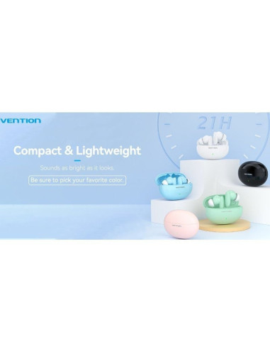 Auriculares bluetooth vention nbfp0 con estuche de carga/ autonomía 7h/ rosas
