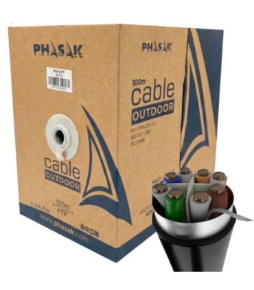 Bobina de cable rj45 ftp phasak phr 671 cat.6/ 100m