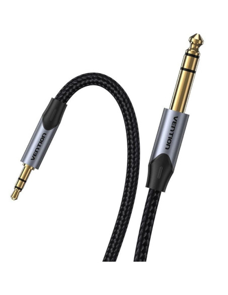 Cable estéreo vention bauhd/ jack 3.5 macho - jack 6.3 macho/ 50cm/ gris