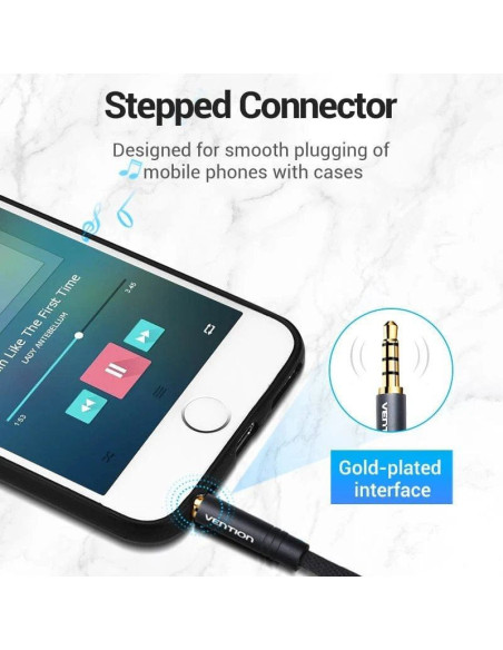 Cable estéreo vention bbmby/ jack 3.5 macho - 2x jack 2.5 hembra/ 30cm/ negro