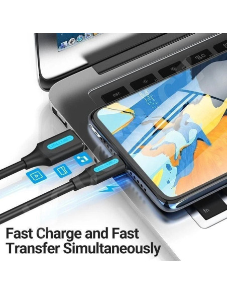 Cable usb 2.0 vention colbg/ usb macho - microusb macho/ hasta 60w/ 480mbps/ 1.5m/ negro