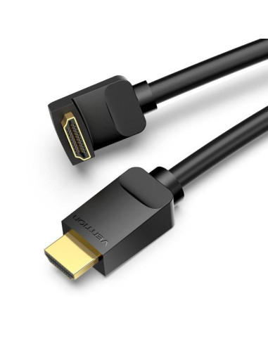 Cable hdmi 2.0 4k acodado vention aaqbi/ hdmi macho - hdmi macho/ 3m/ negro