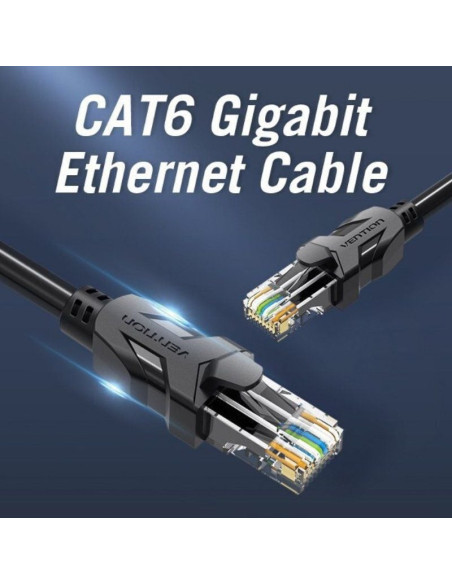 Cable de red rj45 utp vention ibebu cat.6/ 35m/ negro