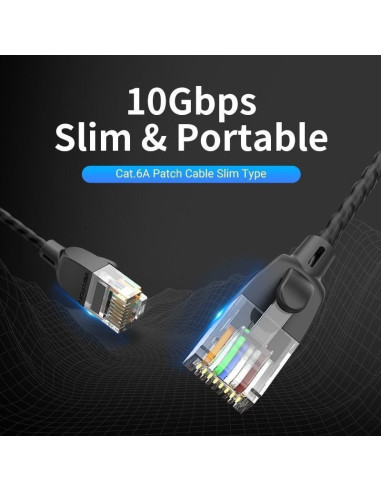 Cable de red rj45 utp vention ibibg cat.6a/ 1.5m/ negro