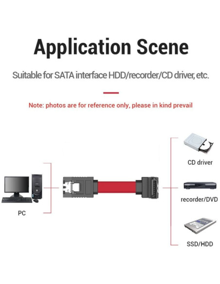 Cable sata vention kddrd/ sata hembra - sata hembra/ 50cm/ rojo