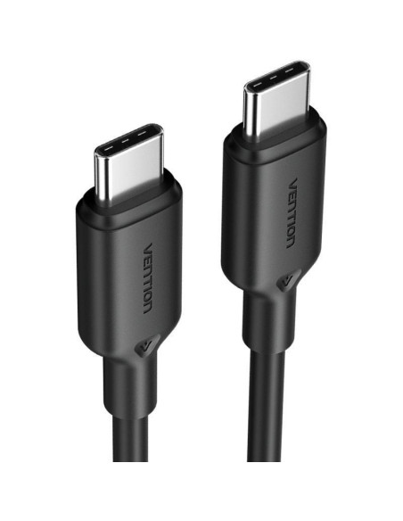 Cable usb 2.0 tipo-c 3a vention trcbf/ usb tipo-c macho - usb tipo-c macho/ hasta 60w/ 480mbps/ 1m/ negro