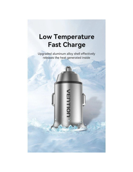 Cargador de coche vention ffah0/ 2xusb/ 18w