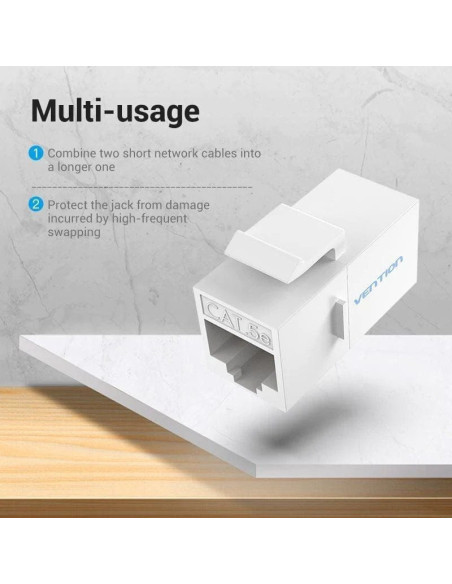 Conector rj45 vention vdd-b11-w cat5e utp/ 10 uds/ blanco