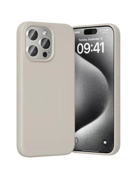 Funda silicona con magsafe vention kufm0-10/ compatible con iphone 15/ gris grava