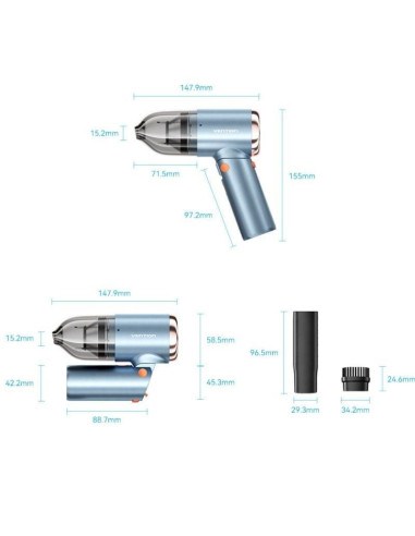 Aspirador de mano con batería vention kral0/ autonomía 20 min