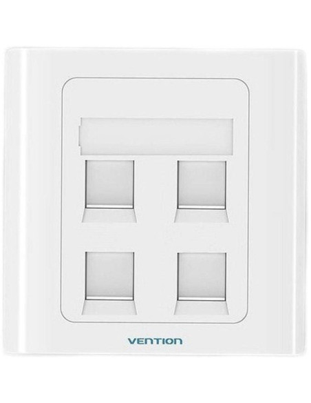 Placa de pared tipo 86 vention ifcw0/ 4 puertos rj45
