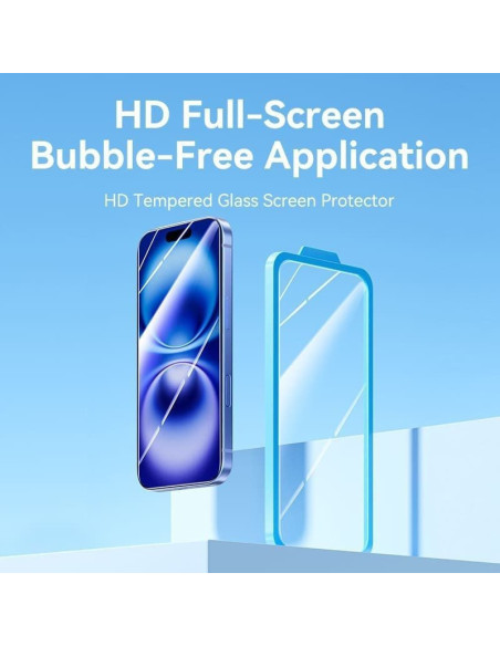 Protector de pantalla de cristal templado vention kuntca-10 para iphone 16 + herramienta de instalación