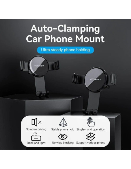 Soporte de smartphone para coche vention kcsb0/ negro