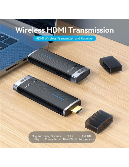 Adaptador de vídeo inalámbrico hdmi a hdmi vention adcb0
