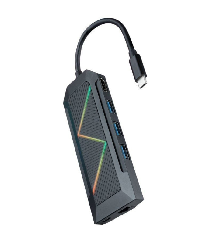 Docking usb tipo-c nanocable 10.16.0801/ 3xusb/ 1xusb tipo-c pd/ 1xhdmi/ 1xrj45/ 1xlector tarjetas sd tf