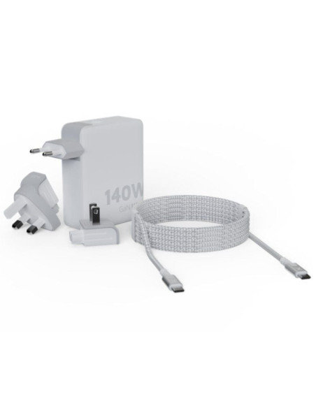 Cargador de pared universal xtorm xvc2140/ 3xusb tipo-c/ 1xusb + cable usb tipo-c/ 140w