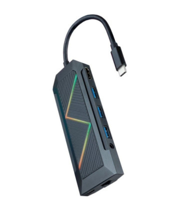 Docking usb tipo-c nanocable 10.16.0901/ 3xusb/ 1xusb tipo-c pd/ 1xhdmi/ 1xrj45/ 1xlector tarjetas sd tf/ audio