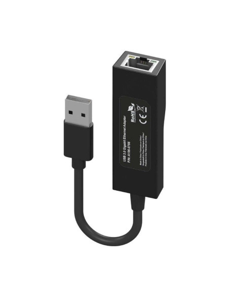 Adaptador usb 3.0 aisens a106-0766/ usb macho - rj45 hembra/ 15cm/ negro