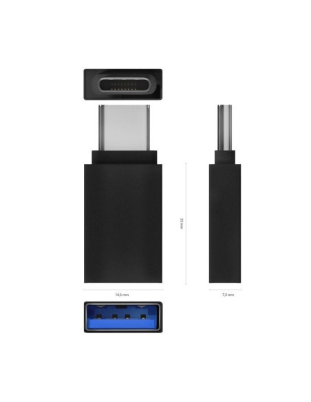 Adaptador usb 3.2 aisens a108-0717/ usb hembra - usb tipo-c macho/ negro