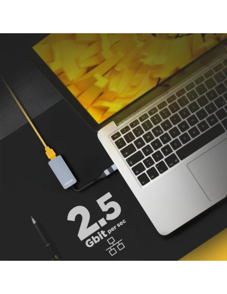 Adaptador usb 3.2 gen1 aisens a109-0710/ usb macho - usb tipo-c macho - rj45 hembra/ 2500mbps/ 15cm/ gris