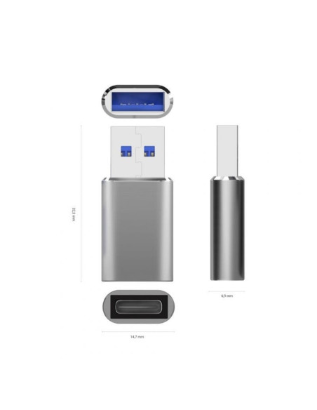 Adaptador usb 3.2 gen2 aisens a108-0677/ usb tipo-c hembra - usb macho